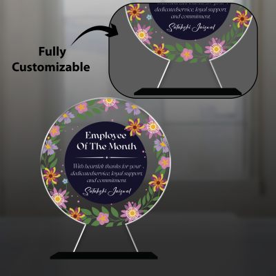 Personalized Employee of the Month Award Custom Acrylic Trophy for Staff Appreciation & Corporate Recognition Thankyou Gift For Employee
